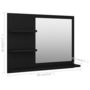 Voir la diapositive 6 : VIDAXL Miroir de salle de bain noir 60x10,5x45 cm bois d'ingenierie