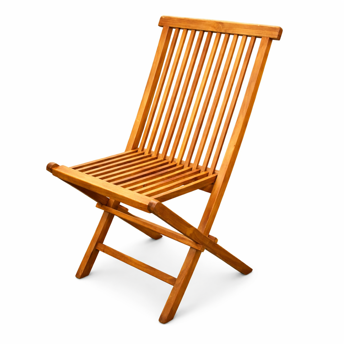 CONCEPT USINE Lot de 4 chaises pliantes jardin teck massif huilé TECK