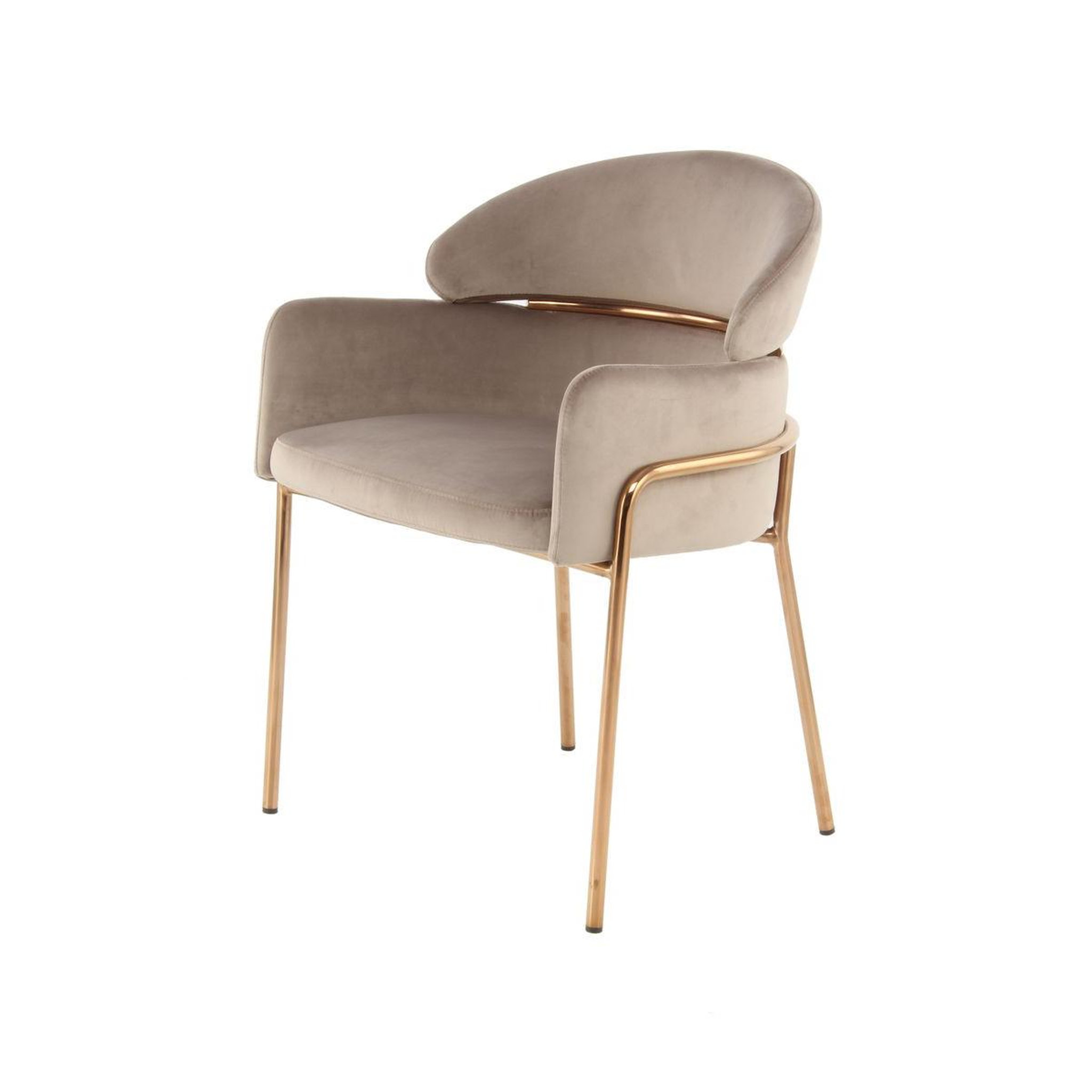 Voir la diapositive 2 : Paris Prix Chaise design en velours  corey  79cm taupe