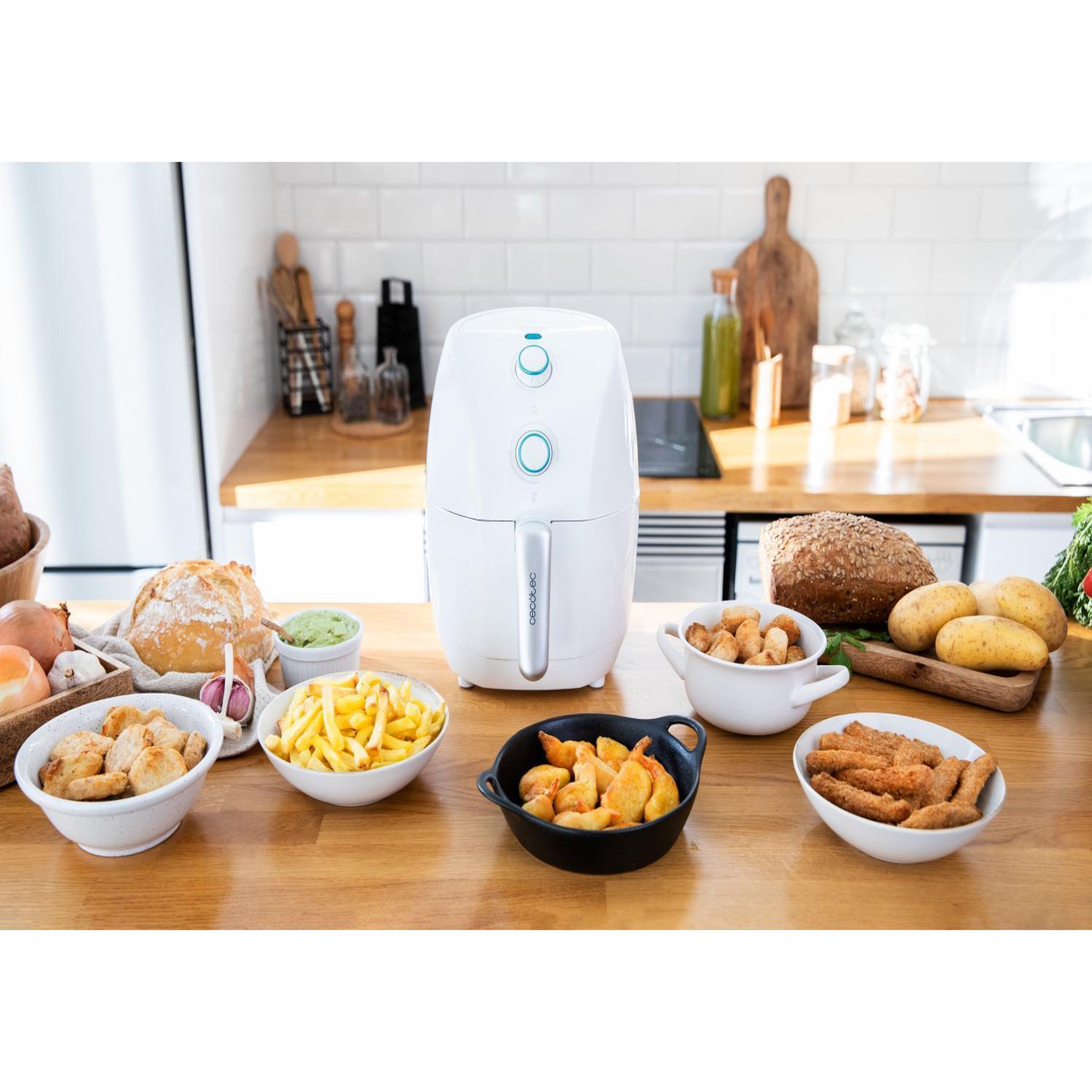Voir la diapositive 3 : CECOTEC Friteuse à air chaud indépendante Cecotec CecoFry Compact Rapid Sun Single 1,5 L 900 W Blanc