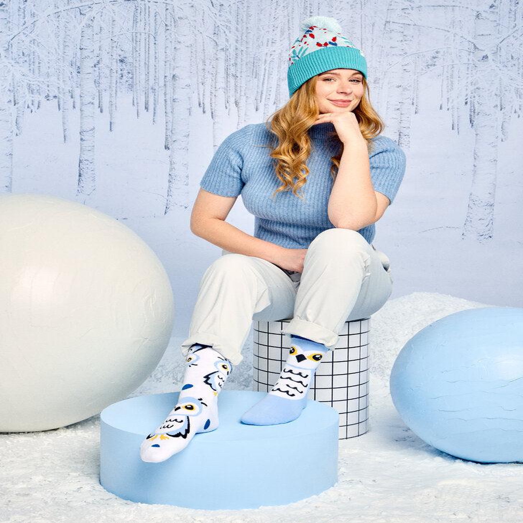Voir la diapositive 5 : DEDOLES Chaussettes chaudes hibou des neiges