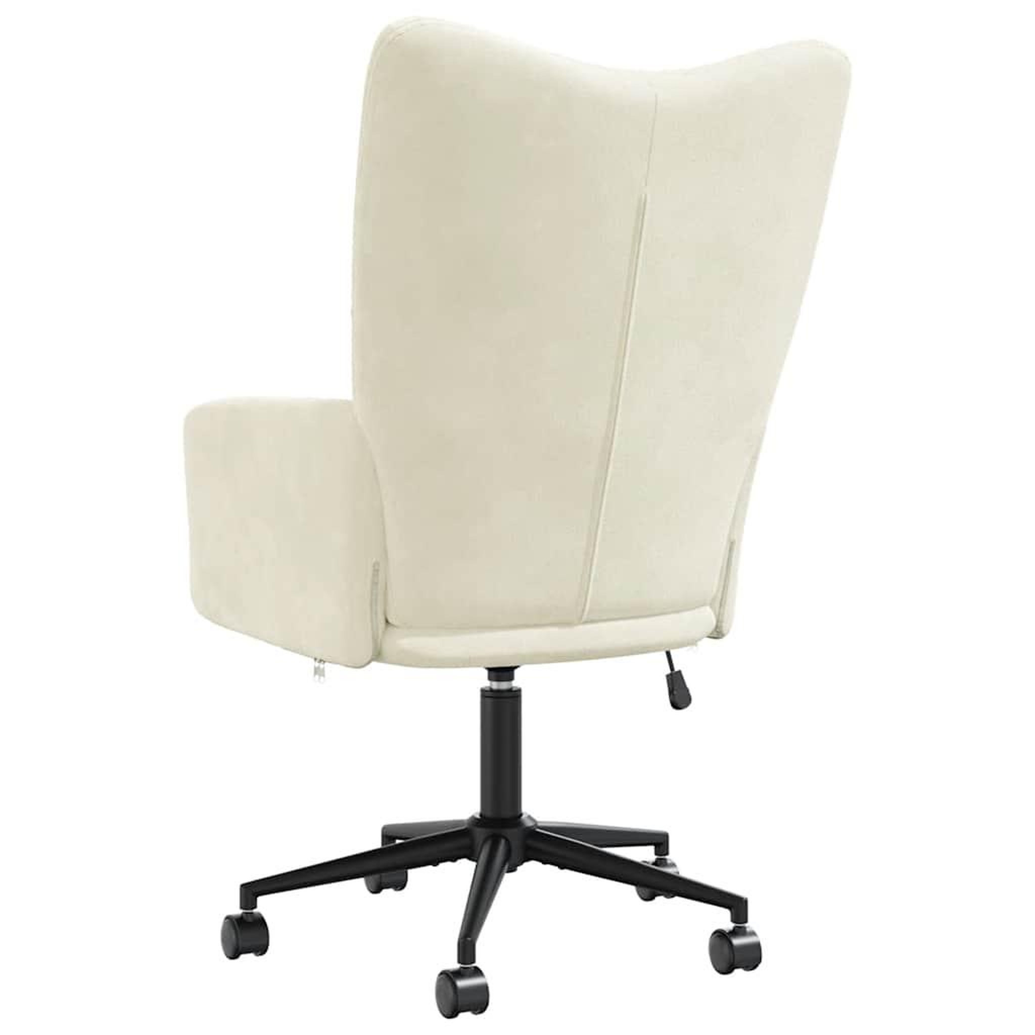 Voir la diapositive 5 : VIDAXL Chaise de relaxation Blanc creme Velours