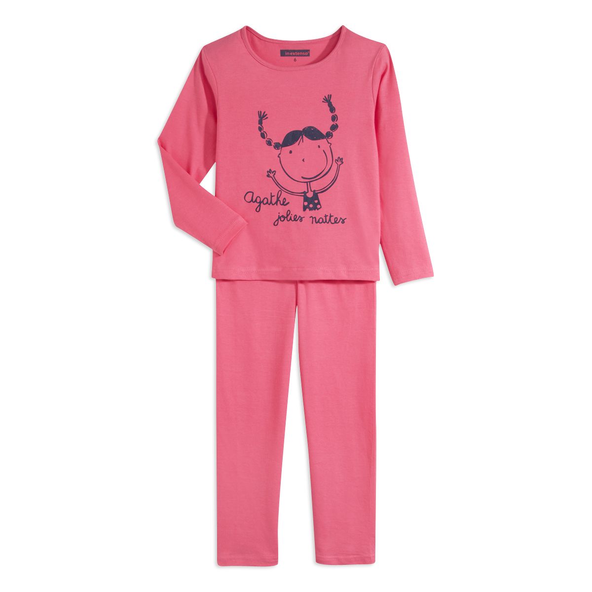 IN EXTENSO Pyjama en jersey fille du 2 au 8 ans