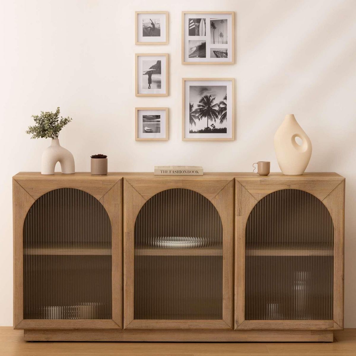 ATMOSPHERA Lot de 5 cadres photos en bois - Beige