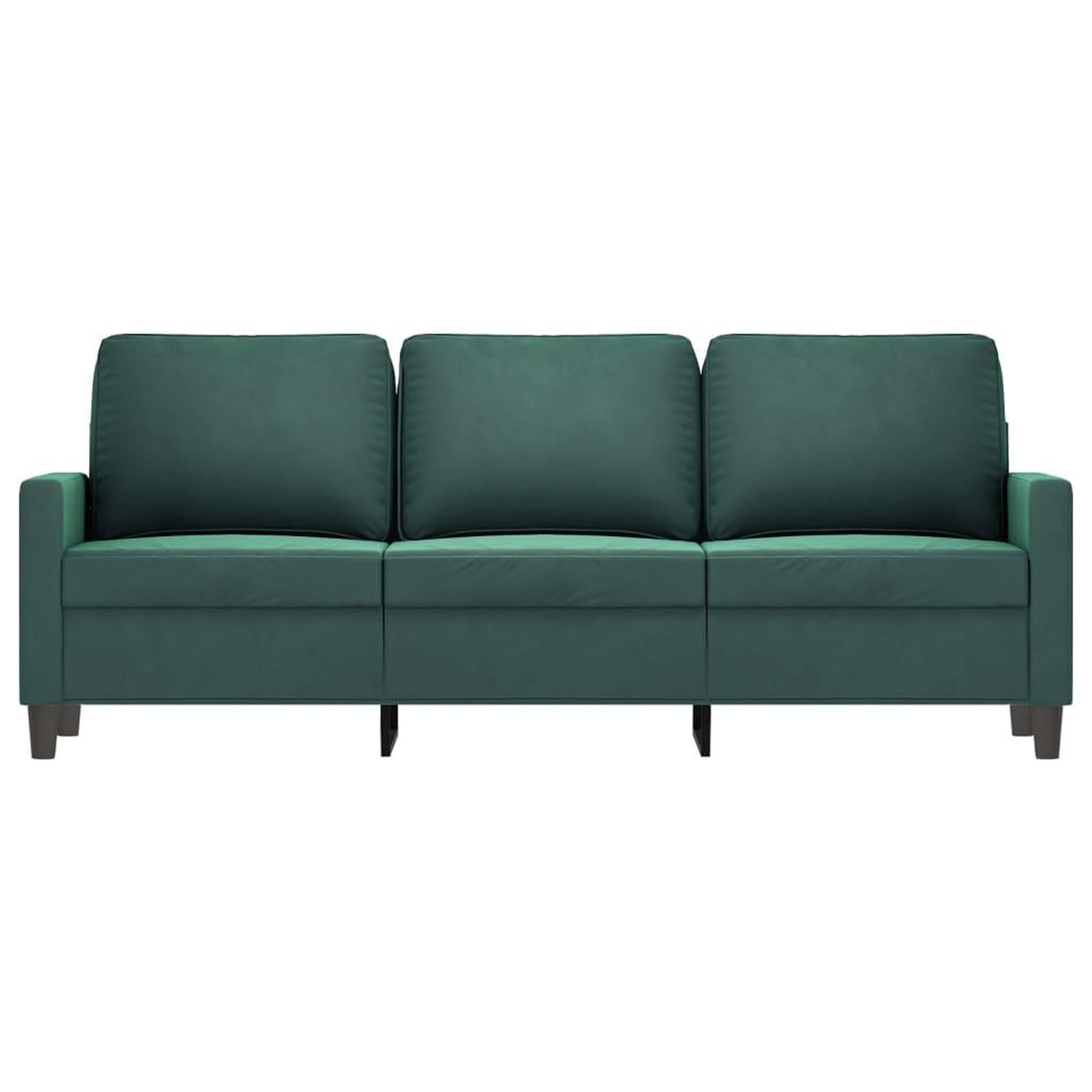 Voir la diapositive 3 : VIDAXL Canape a 3 places Vert fonce 180 cm Velours