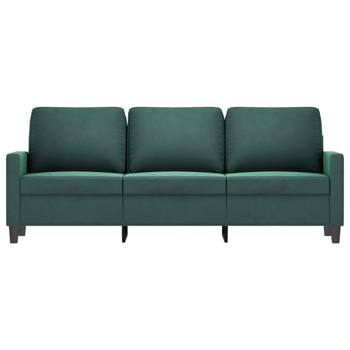 VIDAXL Canape a 3 places Vert fonce 180 cm Velours