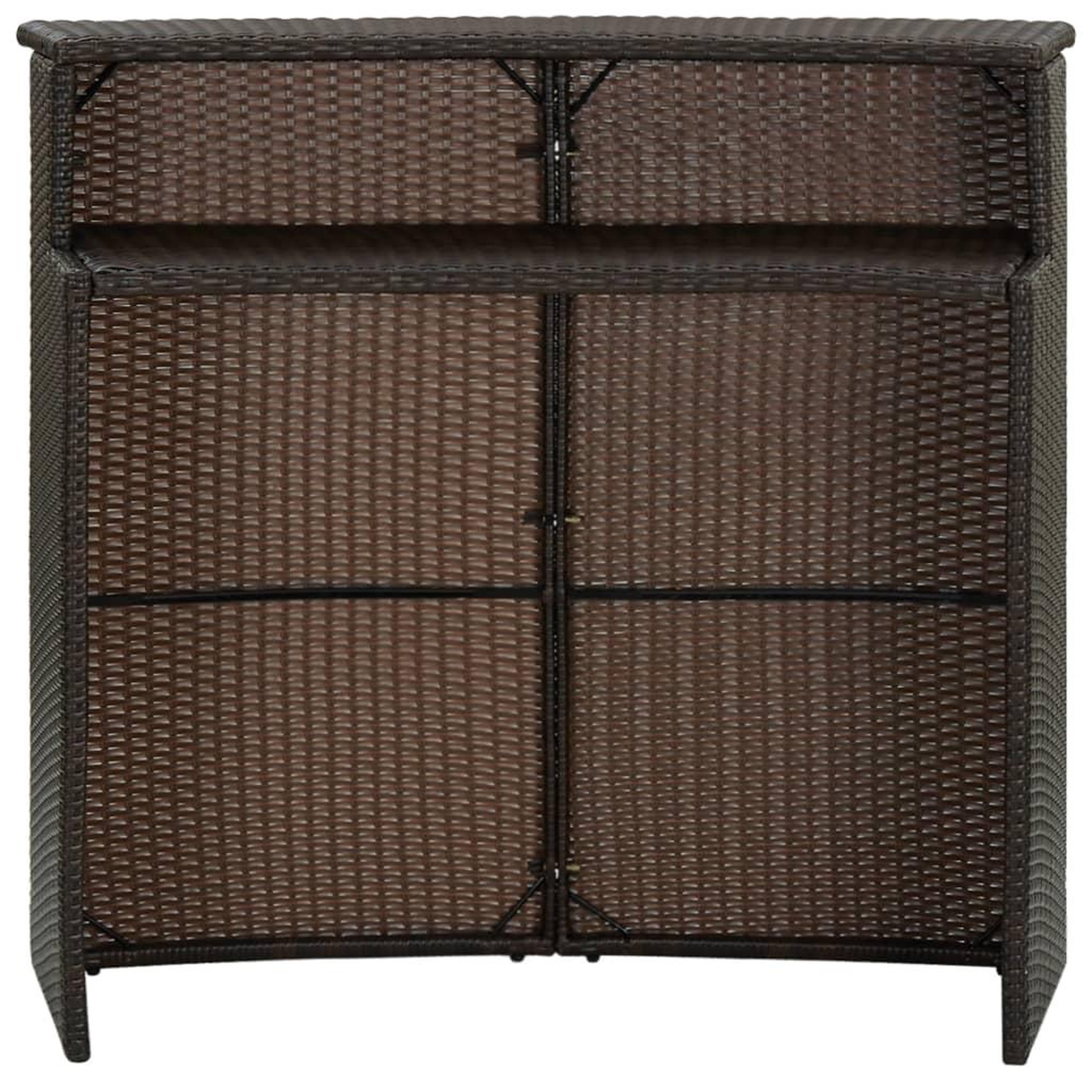 Voir la diapositive 2 : VIDAXL Table de bar de jardin Marron 120x55x110 cm Resine tressee