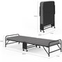 Voir la diapositive 4 : ID MARKET Lit d'appoint pliant 1 personne en métal ZAK avec sommier et matelas 70x190 cm gris et noir