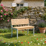 Voir la diapositive 2 : SWEEEK Banc de jardin enfant bois d'acacia 2 places vert de gris - Caroline
