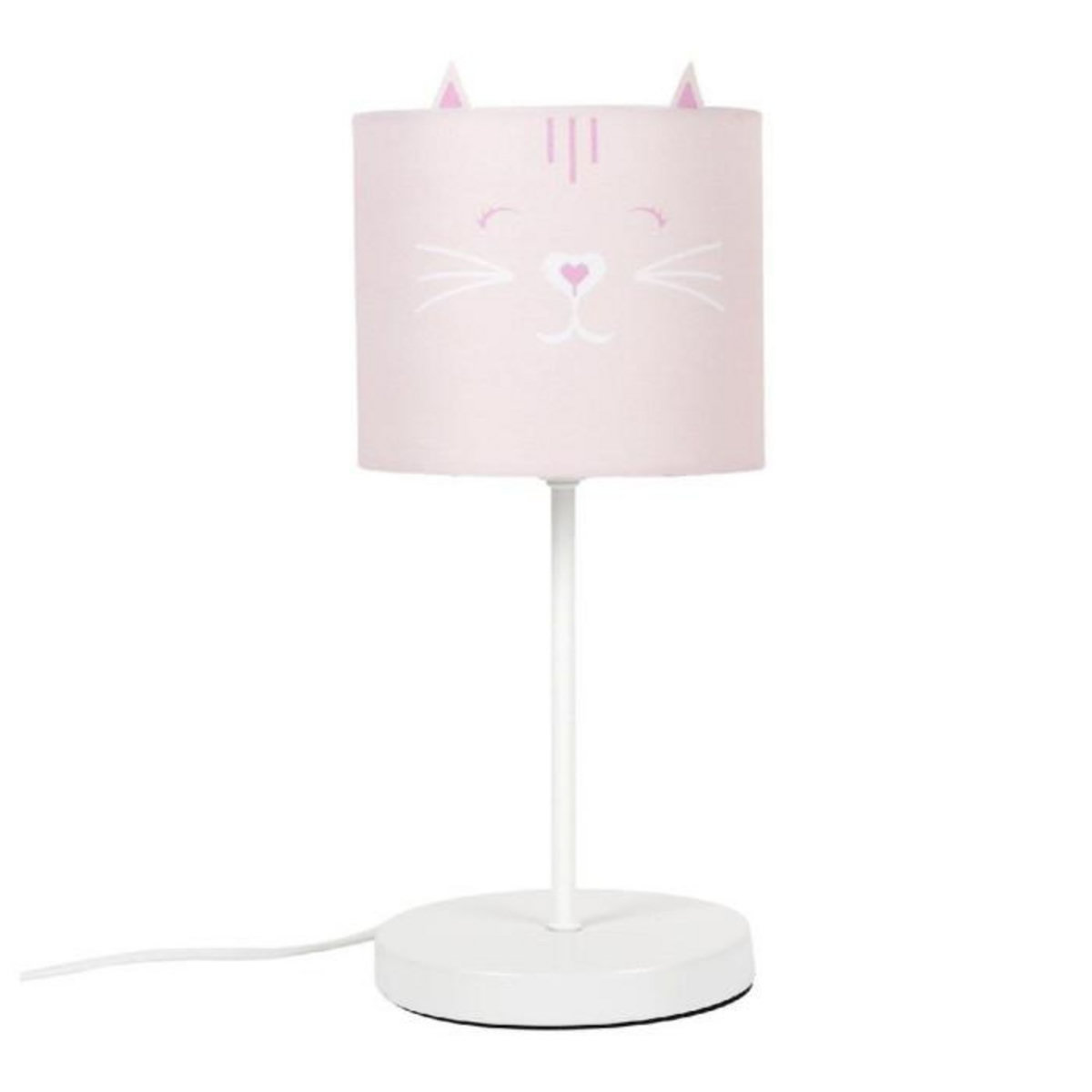 Paris Prix Lampe de Chevet Enfant  Chat  36cm Rose