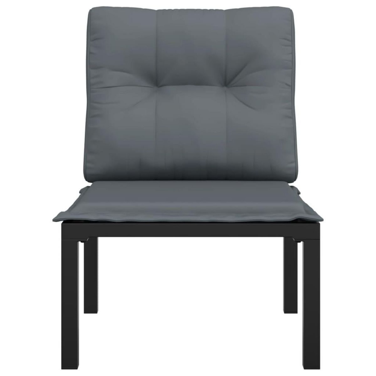 VIDAXL Chaise de jardin avec coussins noir/gris resine tressee