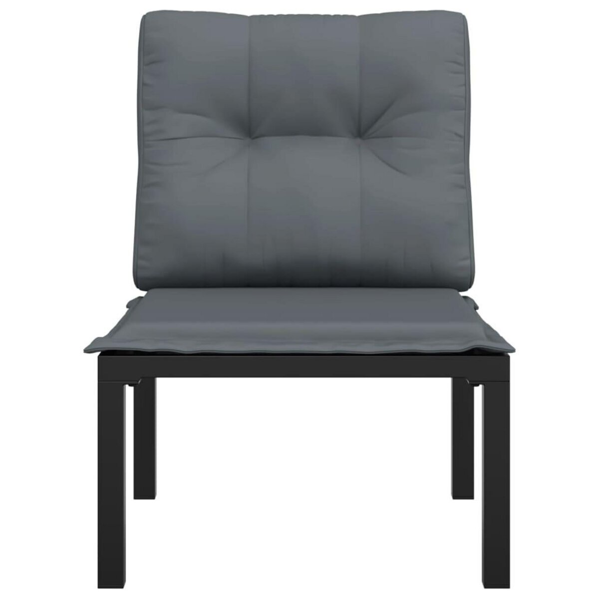 VIDAXL Chaise de jardin avec coussins noir/gris resine tressee