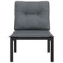 Voir la diapositive 3 : VIDAXL Chaise de jardin avec coussins noir/gris resine tressee