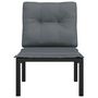 Voir la diapositive 3 : VIDAXL Chaise de jardin avec coussins noir/gris resine tressee