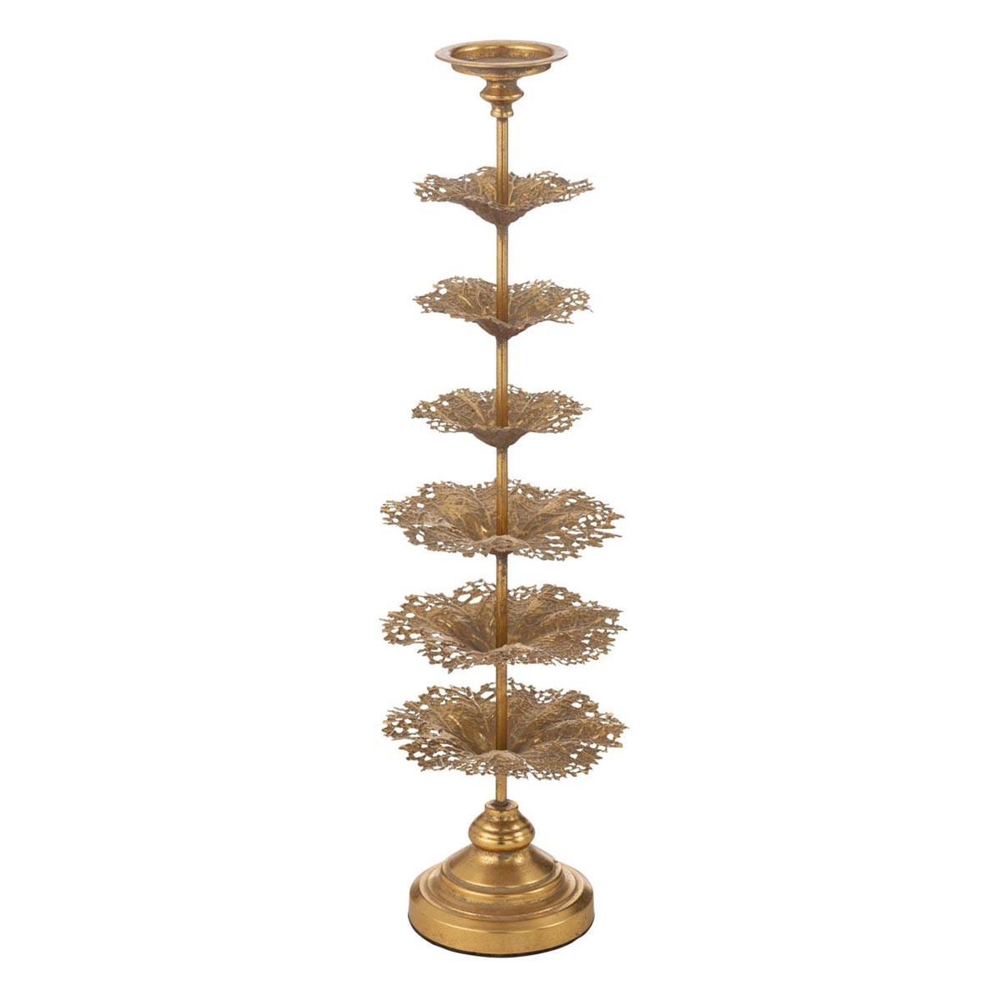 J-LINE Bougeoir déco en métal  arbre  79cm or