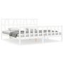 Voir la diapositive 2 : VIDAXL Cadre de lit sans matelas blanc 200x200 cm bois massif de pin