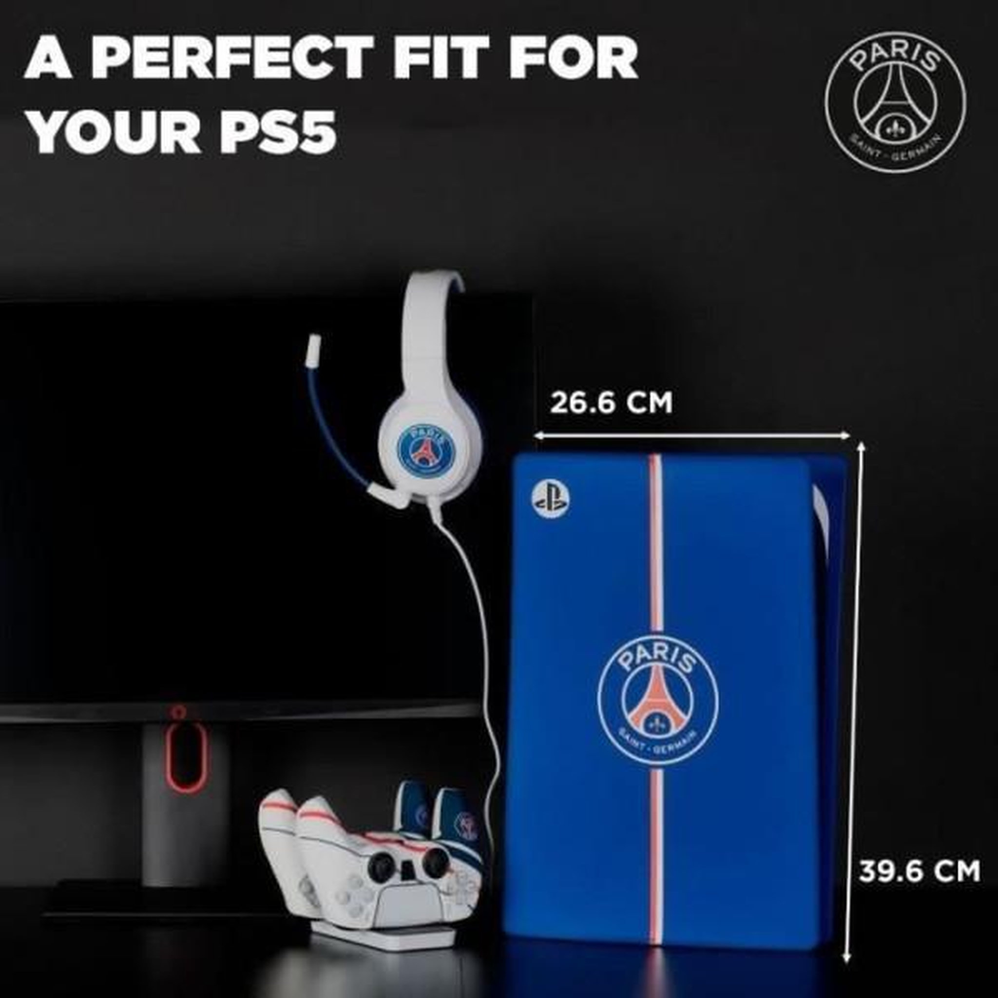Voir la diapositive 5 : Konix Façade de protection - KONIX - PSG - PS5 - Silicone - Antichoc - Anti-rayures - Bleu