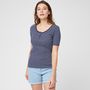 Voir la diapositive 1 : INEXTENSO T-shirt manches courtes col tunisien à rayures femme