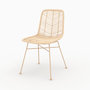 Voir la diapositive 5 : MAISON PAVANE Lot de 2 chaises en rotin naturel et pieds beiges-Tamara