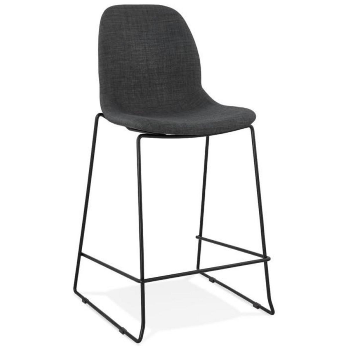 Paris Prix Tabouret de Bar en Tissu  Oscar  101cm Gris Foncé