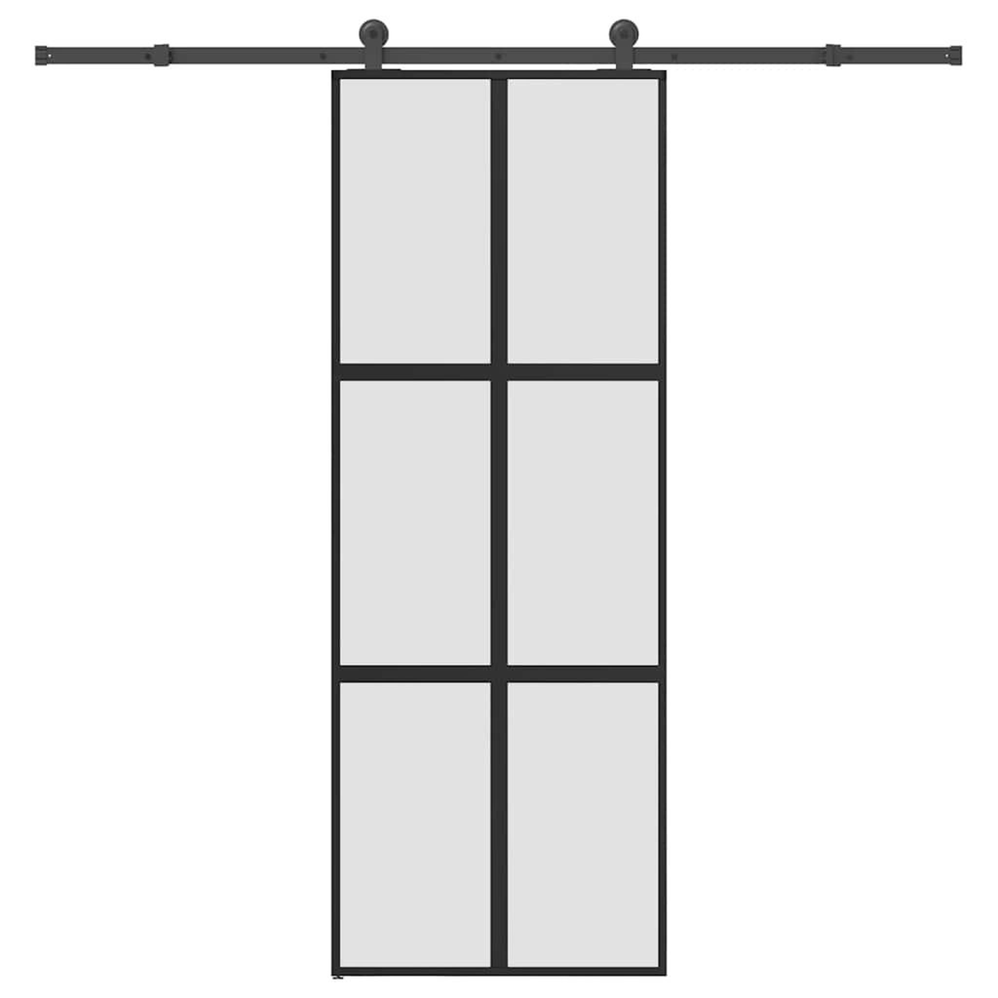 VIDAXL Porte coulissante kit de quincaillerie trempe verre aluminium