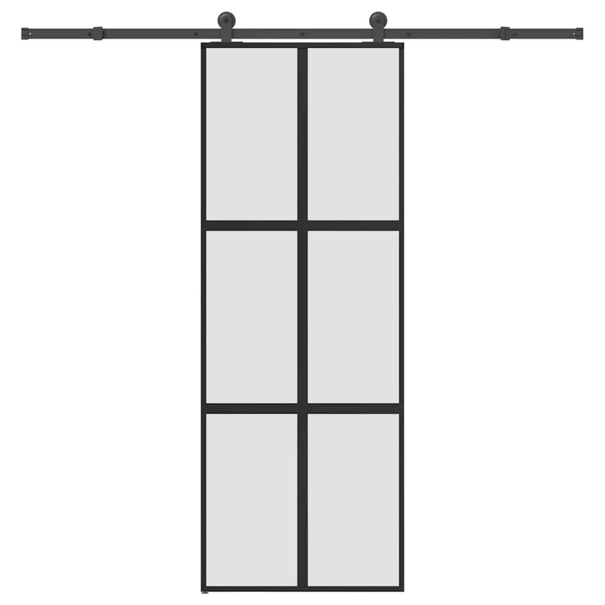 VIDAXL Porte coulissante kit de quincaillerie trempe verre aluminium