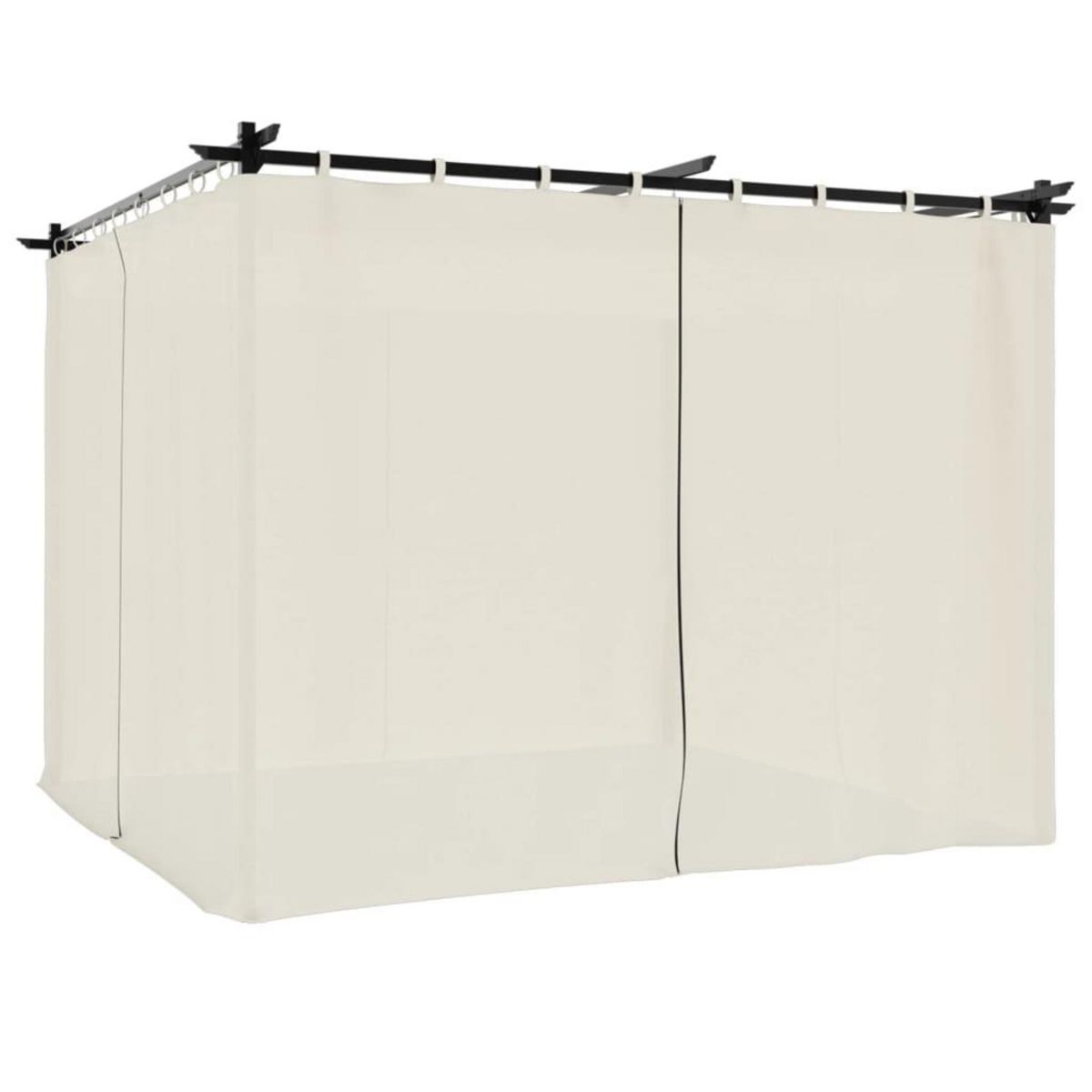 VIDAXL Tonnelle avec rideaux creme 3x3 m acier