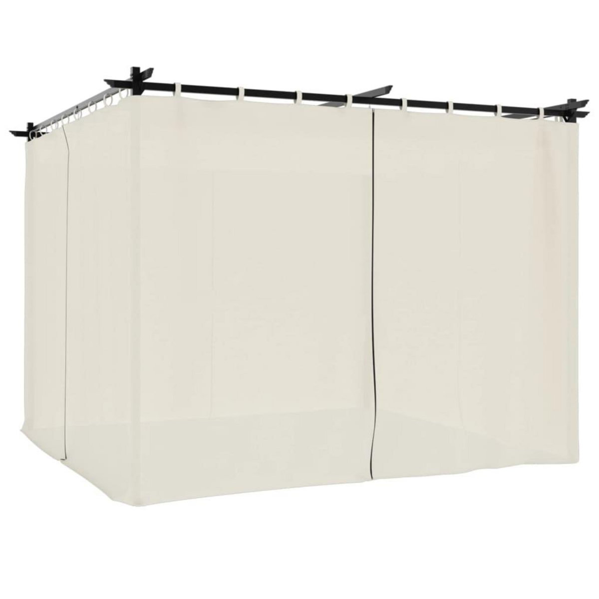 VIDAXL Tonnelle avec rideaux creme 3x3 m acier