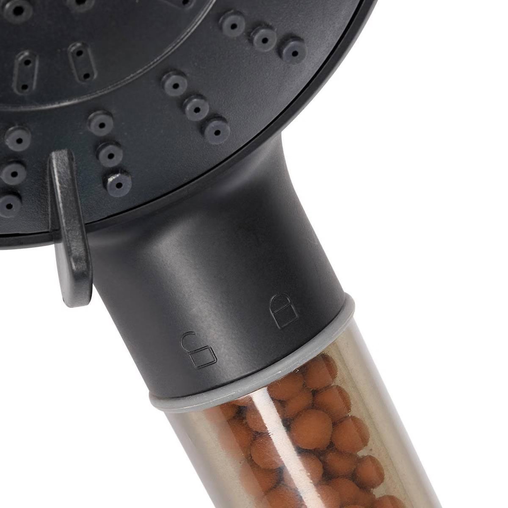 Voir la diapositive 3 : FIVE Pommeau de douche filtrant  billes  26cm noir