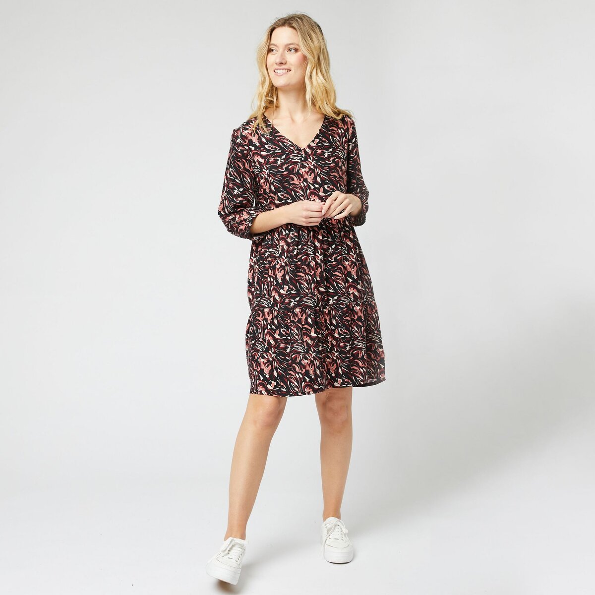 IN EXTENSO Robe noir imprimé animal femme