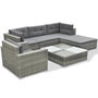 Voir la diapositive 3 : VIDAXL Salon de jardin 6 pcs avec coussins resine tressee gris
