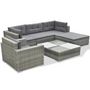 Voir la diapositive 3 : VIDAXL Salon de jardin 6 pcs avec coussins resine tressee gris