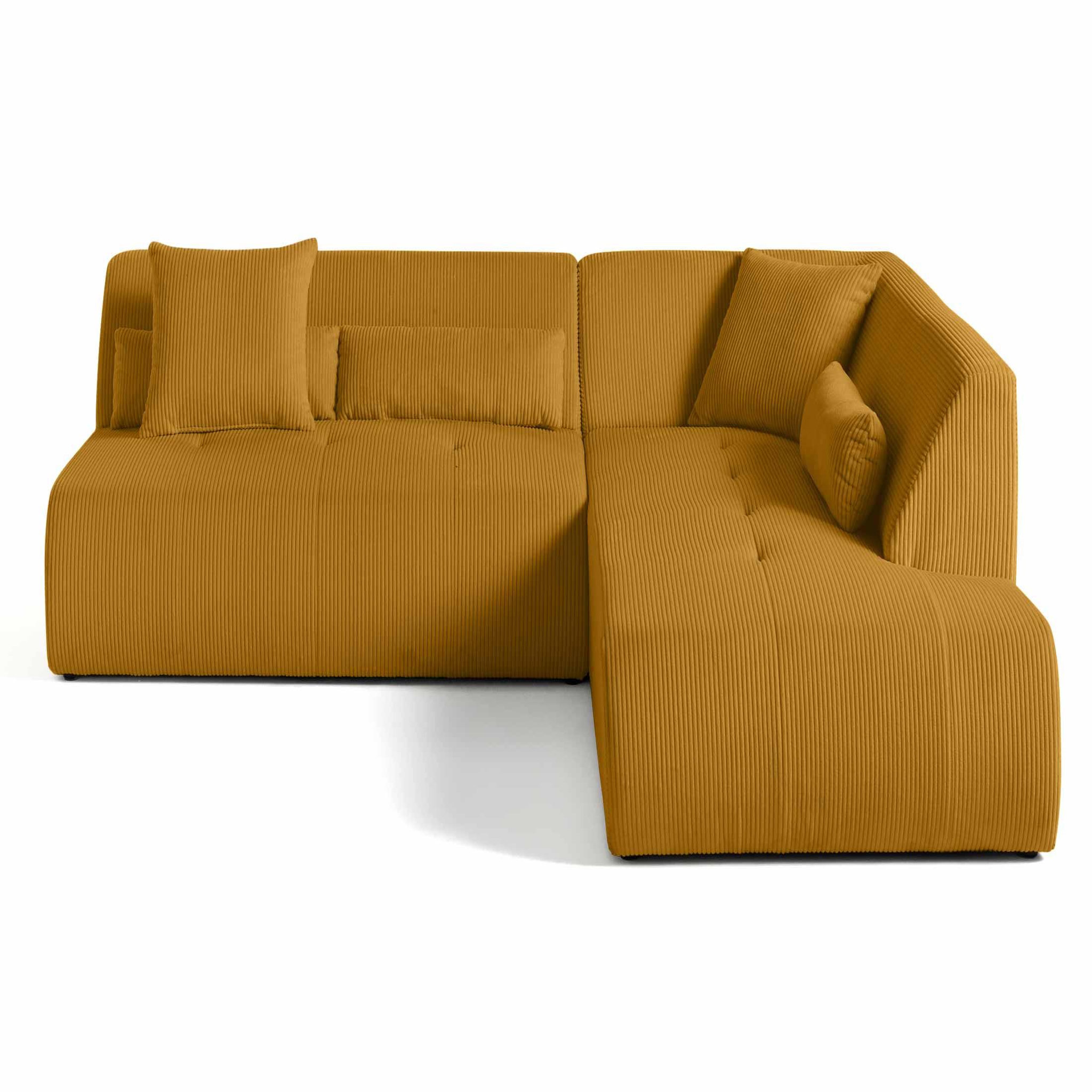 Voir la diapositive 1 : LISA DESIGN Onyx - canapé modulable d'angle droit - 5 places - en velours côtelé