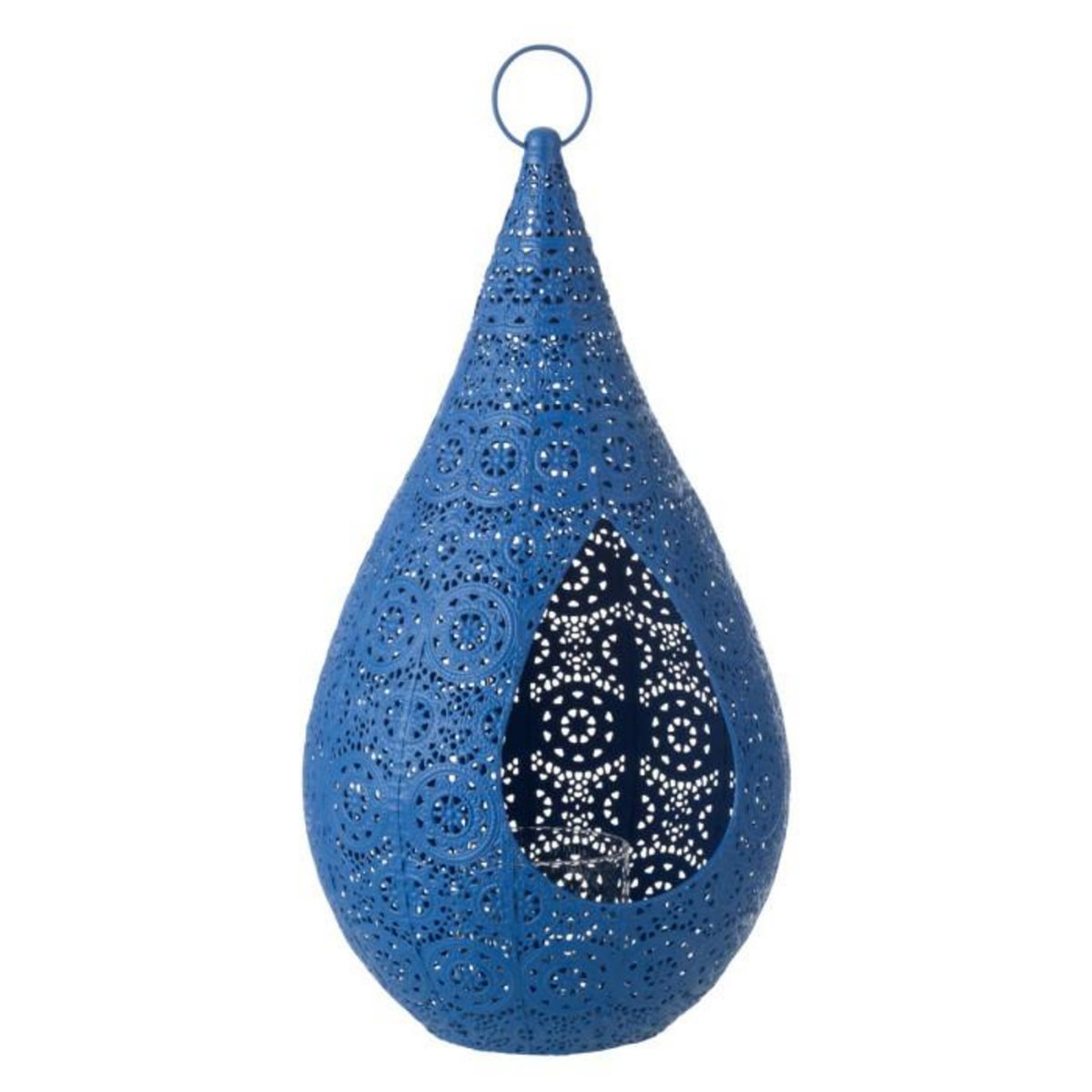 Paris Prix Photophore en Métal  Drop  50cm Bleu