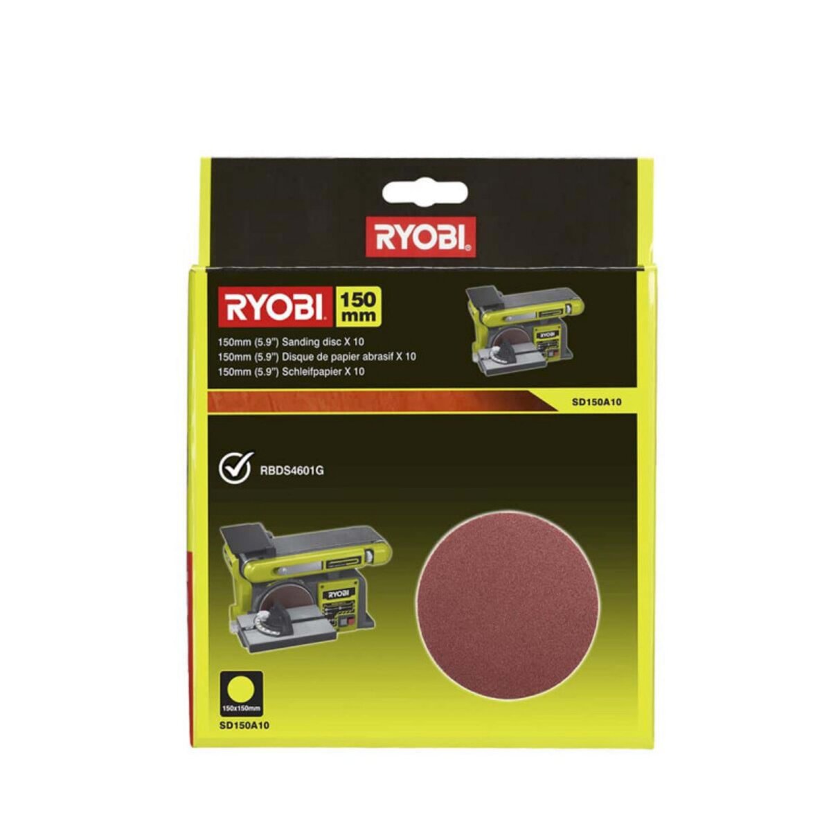 Ryobi 10 disques diamant RYOBI auto agrippants 150 mm - grain 80 SD150A10