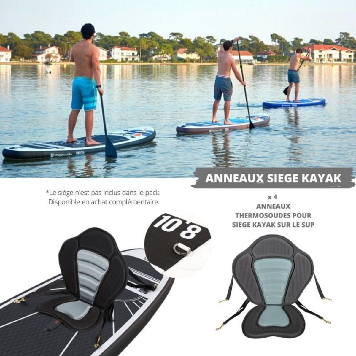 SIMPLE PADDLE Paddle Gonflable UNION 10'8 32'' 6  (320 x 81 x 15 cm) avec Pagaie, Leash, Pompe et Sac de Transport
