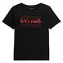 Voir la diapositive 1 : IN EXTENSO T-shirt manches courtes noir imprimé rock femme