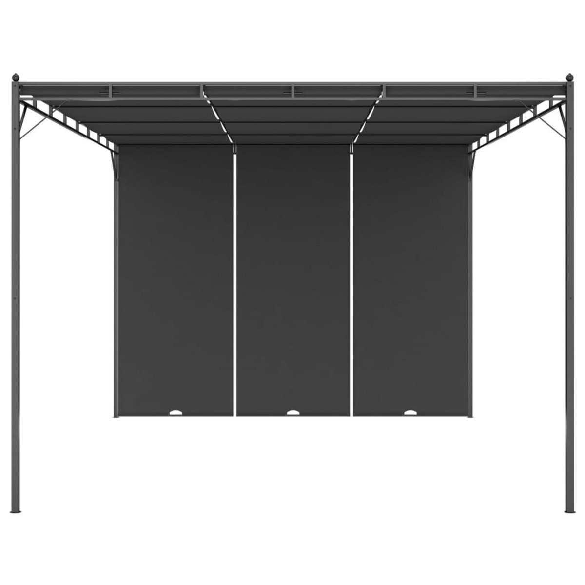 VIDAXL Belvedere de jardin avec rideau lateral 4x3x2,25 m Anthracite