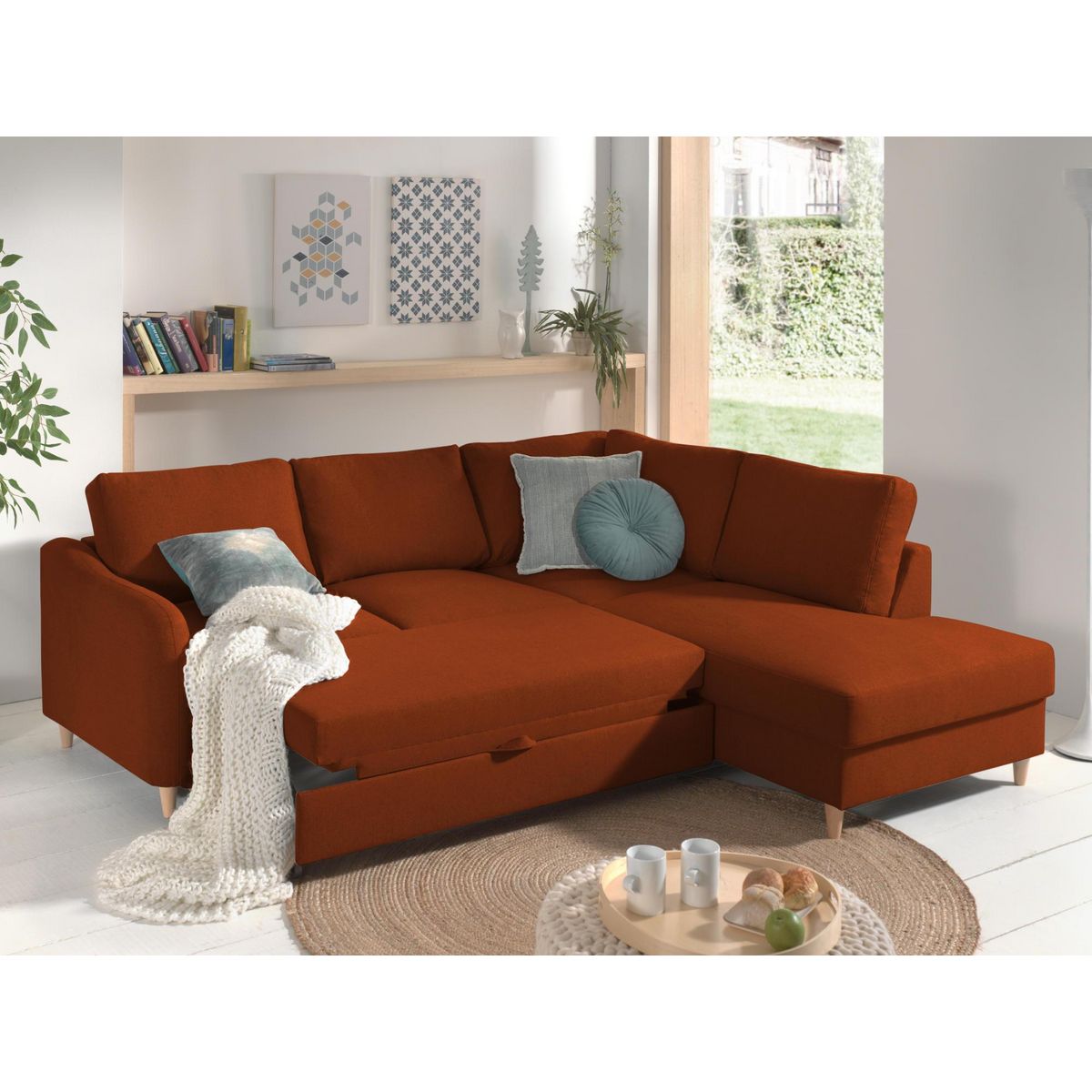 LISA DESIGN Will - canapé d'angle droit - convertible - 5 places - en tissu