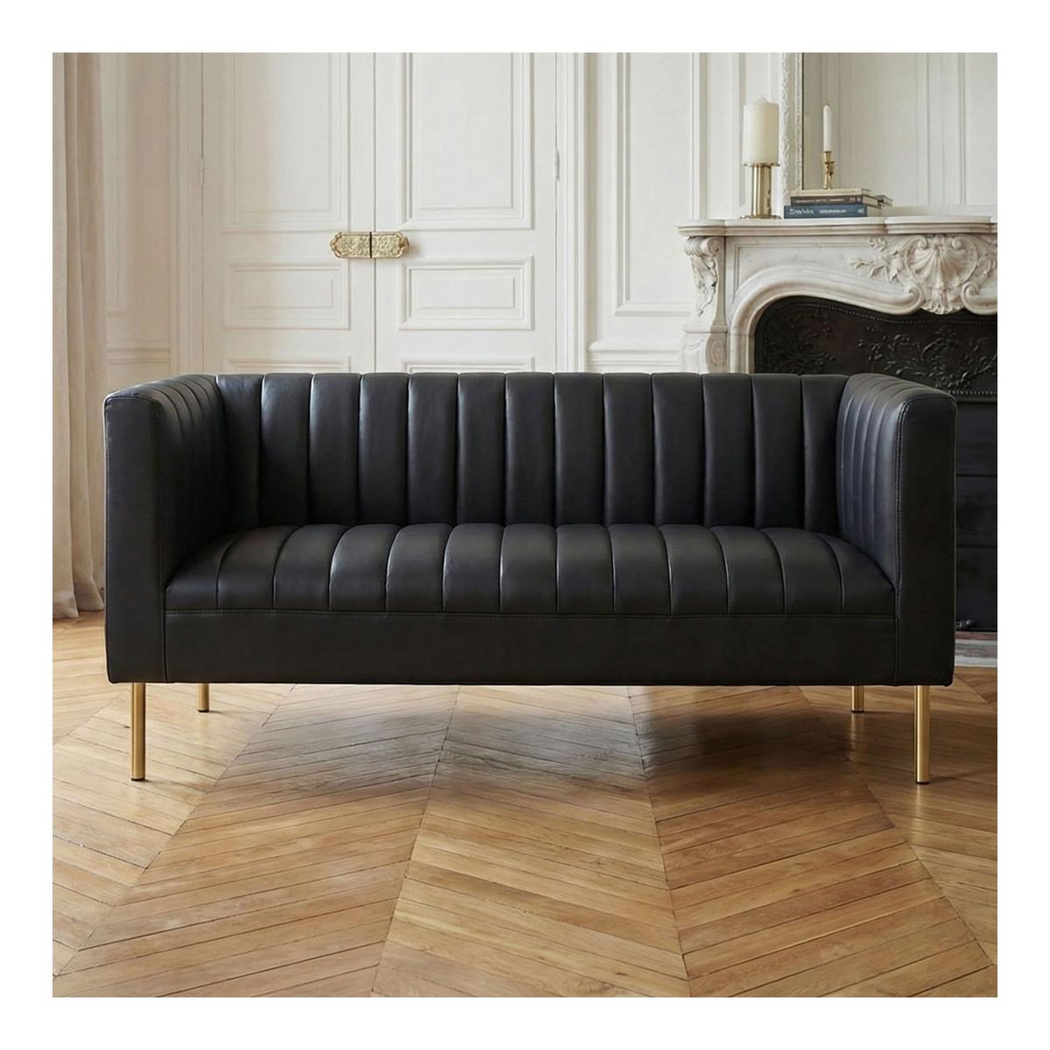Voir la diapositive 6 : Paris Prix Canapé 2 places design  taylor  150cm noir