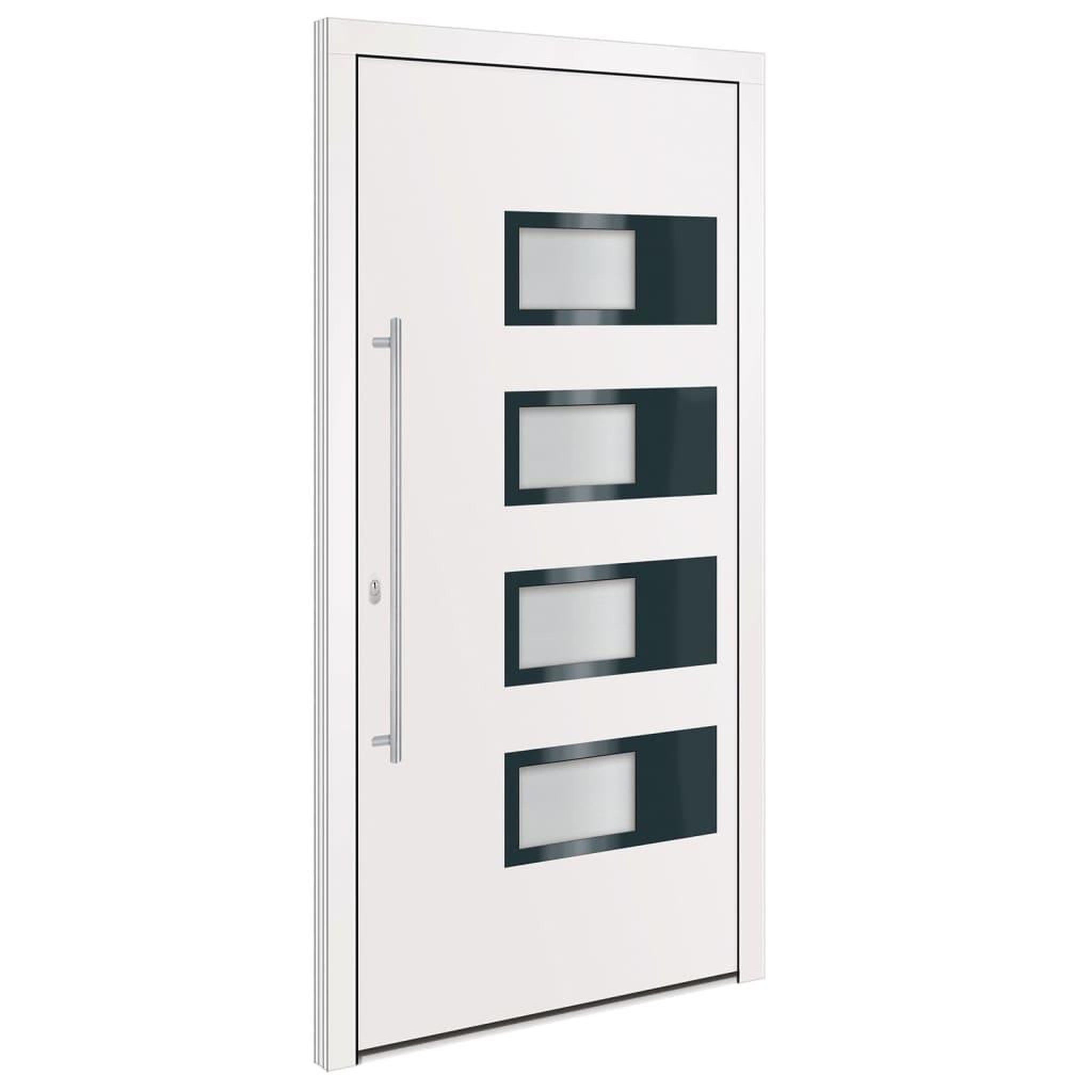 Voir la diapositive 2 : VIDAXL Porte d'entree Blanc 100x200 cm Aluminium et PVC