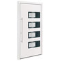 Voir la diapositive 2 : VIDAXL Porte d'entree Blanc 100x200 cm Aluminium et PVC