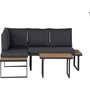 Voir la diapositive 4 : Habitat et Jardin Salon de jardin canapé d'angle décor imitation bois  Liora  - 4 places - Gris
