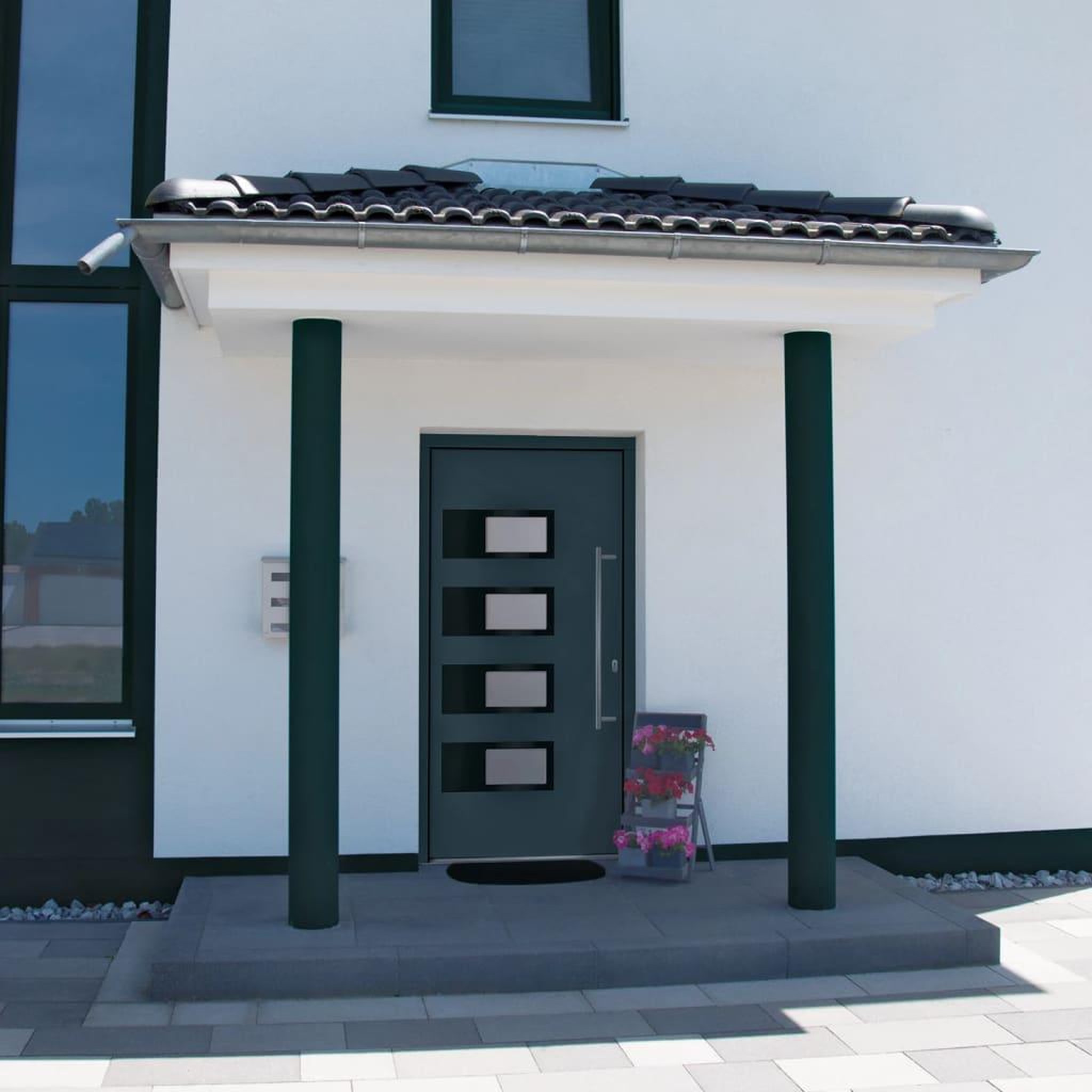 VIDAXL Porte d'entree Anthracite 110x210 cm Aluminium et PVC