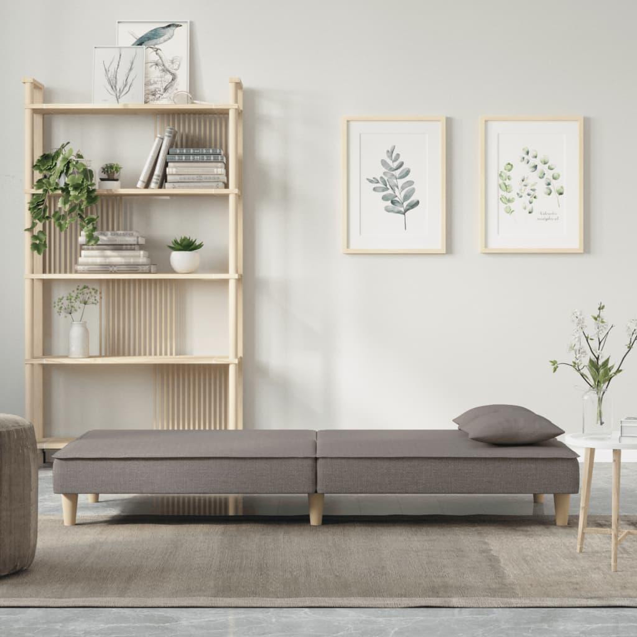 Voir la diapositive 3 : VIDAXL Canape-lit taupe tissu