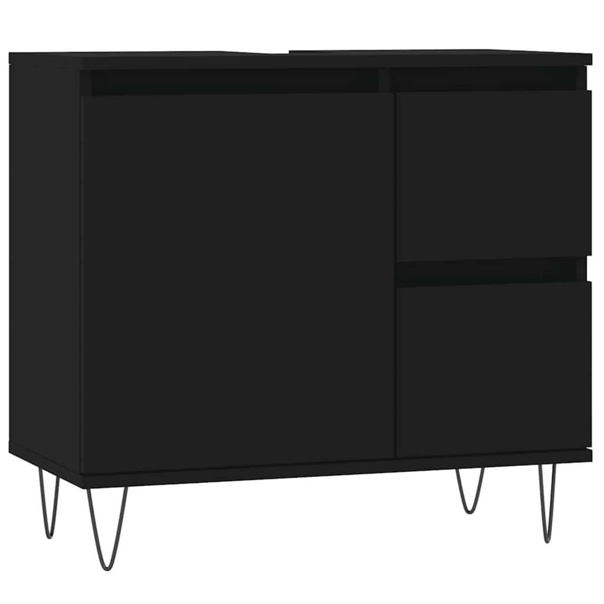 VIDAXL Armoire de salle de bain noir 65x33x60 cm bois d'ingenierie