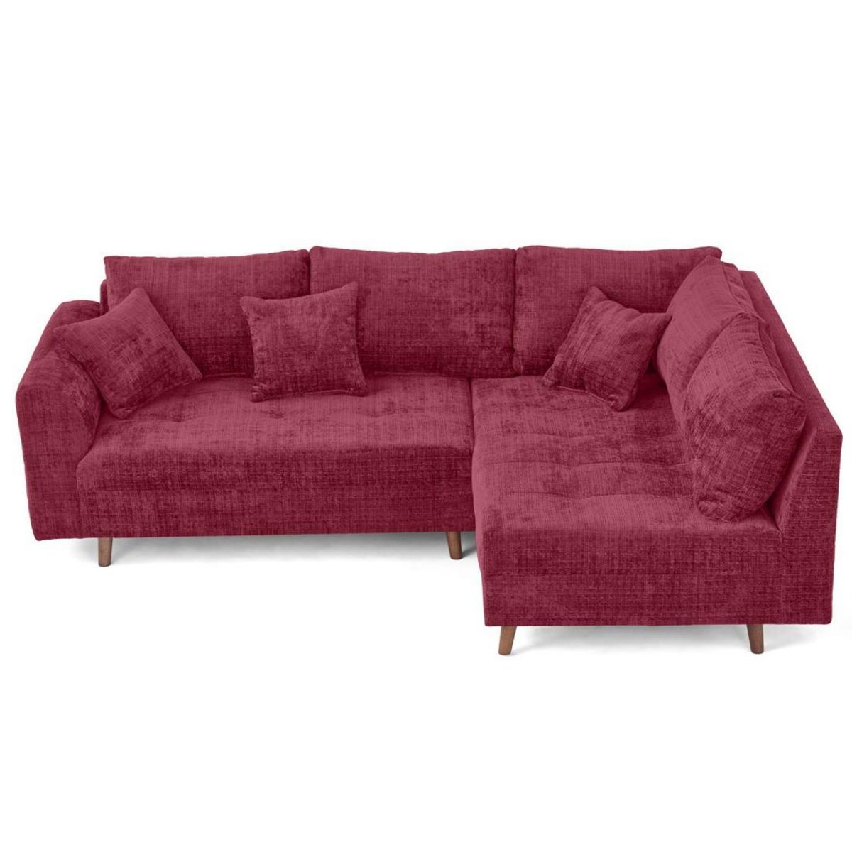 LISA DESIGN Rune - canapé d'angle droit 4 places en velours texturé