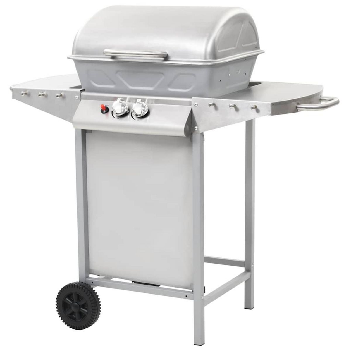VIDAXL Barbecue a gaz avec 2 zones de cuisson Acier Argente