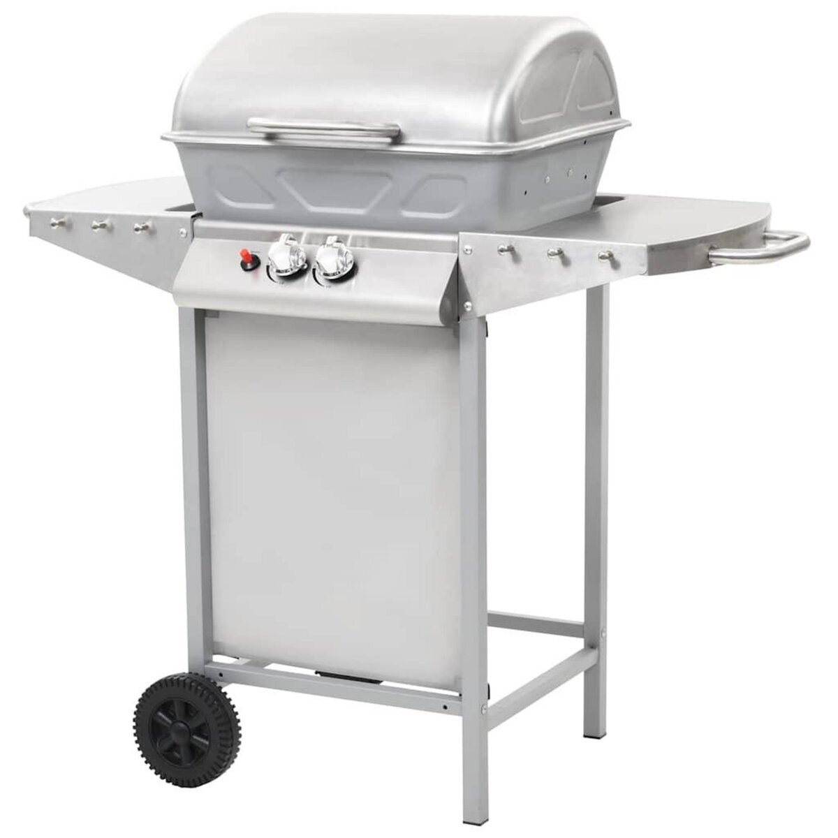 VIDAXL Barbecue a gaz avec 2 zones de cuisson Acier Argente