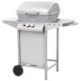 Voir la diapositive 2 : VIDAXL Barbecue a gaz avec 2 zones de cuisson Acier Argente